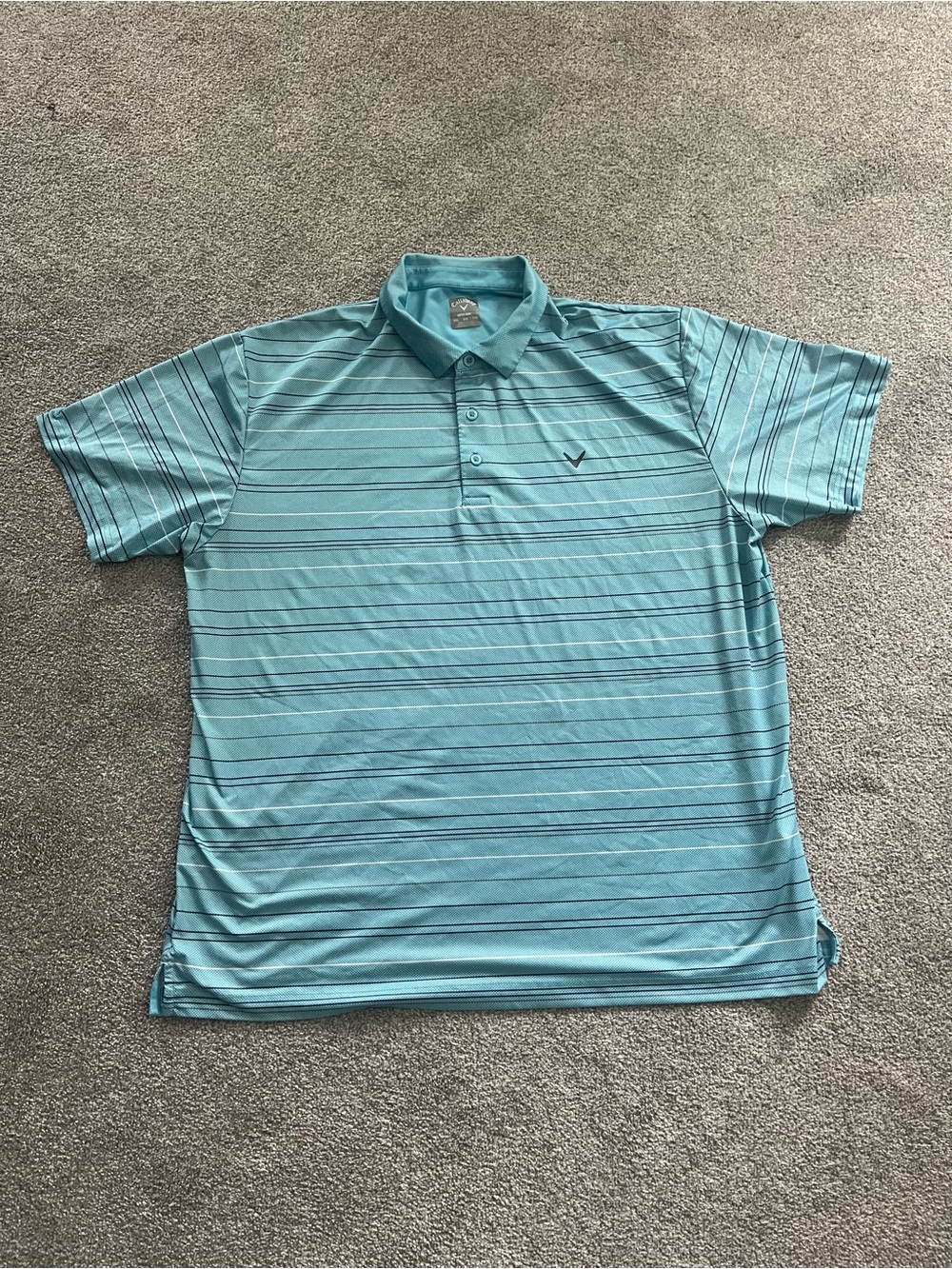 Callaway Men’s Teal Striped Golf Polo